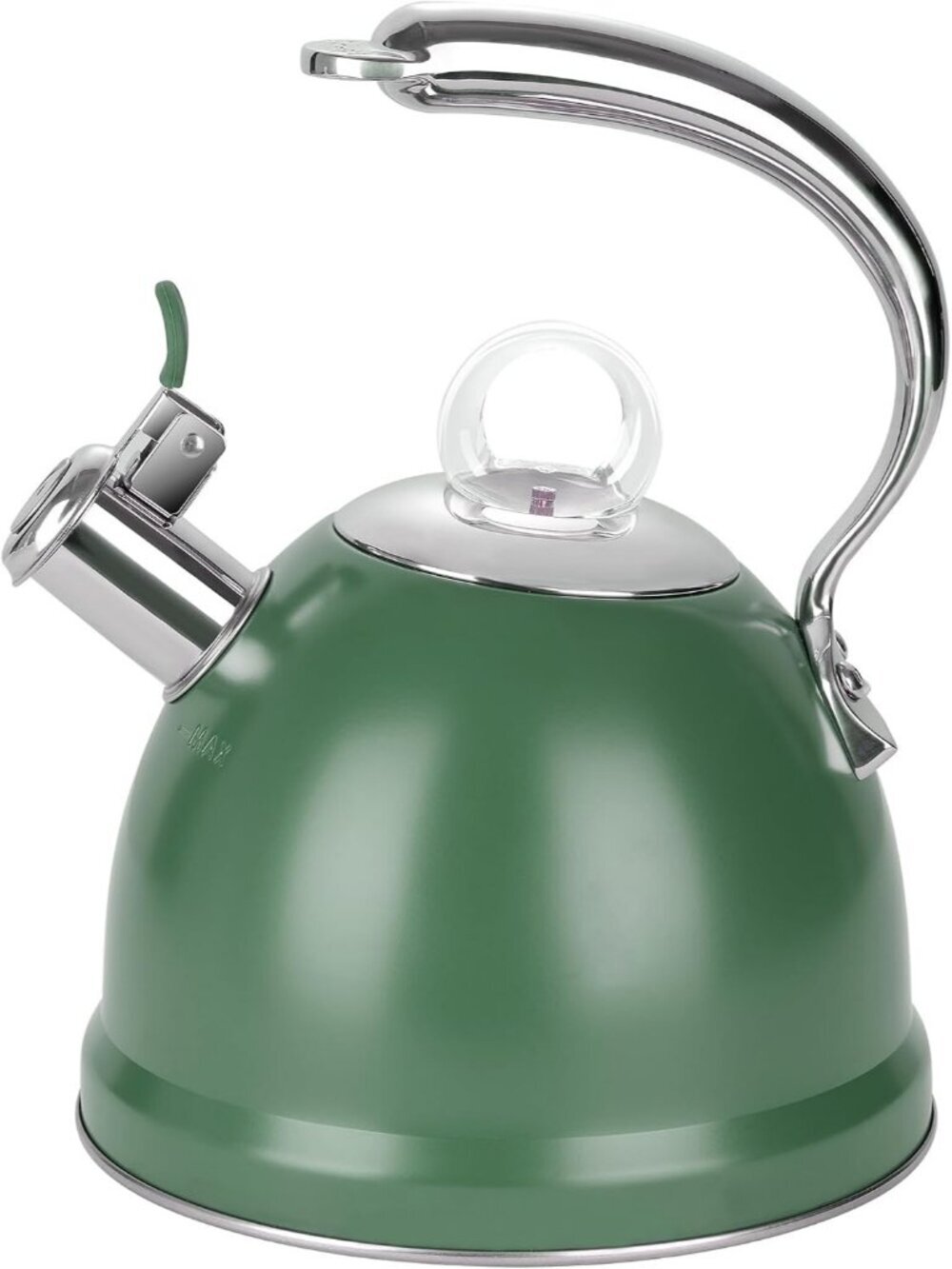2.5 Qt Stainless Steel Whistling Tea Kettle for Gas, Electric Induction Green